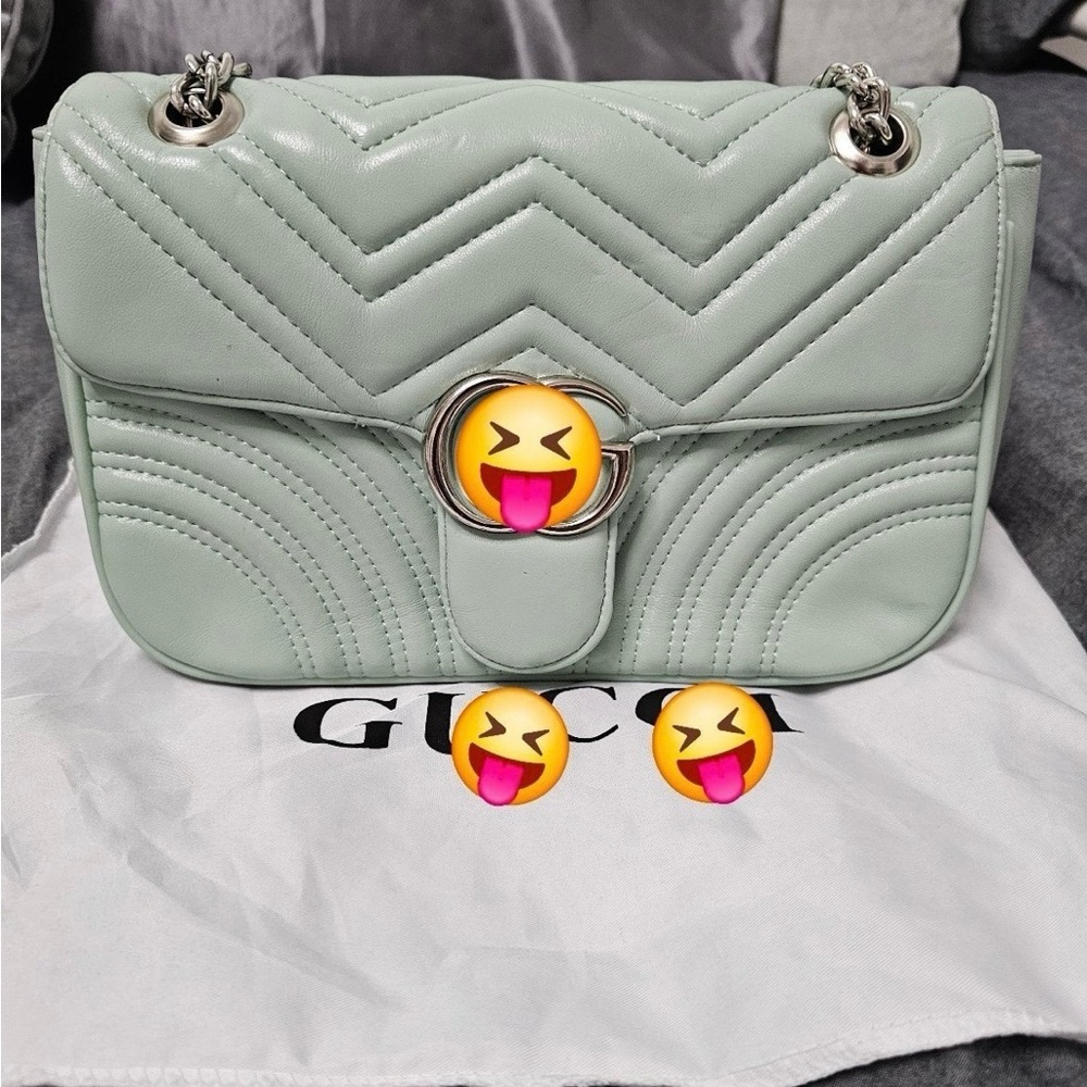 Mint Green Quilted Shoulder Bag